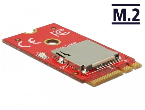 Delock Adaptér M.2 Key A+E > 1 x Micro SD slot pro karty 62979