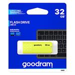 Goodram USB flash disk, USB 2.0, 32GB, UME2, žltý, UME2-0320Y0R11, USB A, s krytkou