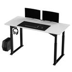 Pracovný stôl, elektricky nastaviteľná výška, biela doska, 160x75 cm, 74-116 cm, UPLIFT, s XXL podl UDESK-UP-WTDE