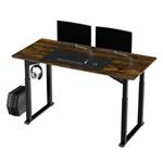 Pracovný stôl, elektricky nastaviteľná výška, hnedá doska, 160x75 cm, 74-116 cm, UPLIFT, s XXL podl UDESK-UP-OODE