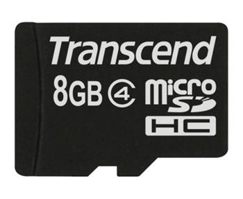 Transcend 8GB microSDHC (Class 4) paměťová karta (bez adaptéru) TS8GUSDC4
