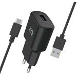 Xqisit wall charger + USB-A to USB-C kábel 1m - Black 50857