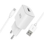 Xqisit wall charger + USB-A to USB-C kábel 1m - White 50853