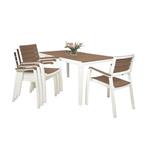 Záhradný nábytok Keter Harmony set stůl + 4 židle bílý / cappuccino 610133