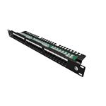 19" Patch panel Solarix 24xRJ45 CAT5E UTP vyvazovací lišta SX24L-5E-UTP-BK-N