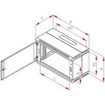 19" rozvaděč dvoudílný 6U/295mm celoskleněné dveře RBA-06-AD2-XAX-A1