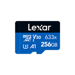 256GB Lexar High-Performance 633x microSDXC, až 100MB/s čítanie a 45MB/s zápis, C10 A1 V30 UHS-I U3 0843367119721