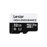 32GB Lexar® High-Endurance microSDHC/microSDHC™ UHS-I, up to 100MB/s read, 30MB/s Write,C10 A1 V10 U1 LMSHGED032G-BCNNG