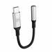 3mk adaptér USB-C/Jack 3,5mm (samice) 0,15m, černo-stříbrná 5903108518055