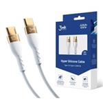 3mk datový kabel Hyper Silicone USB-C -> USB-C (PD), 100W 5A, 2 m, bílá 5903108464598