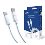 3mk datový kabel Hyper USB-C/USB-C (PD), 100W, 5A, 2m, bílá 5903108464543