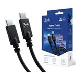3mk datový kabel Hyper USB-C -> USB-C (PD), 100W 5A, 4K 60H, 1 m, černá 5903108464550