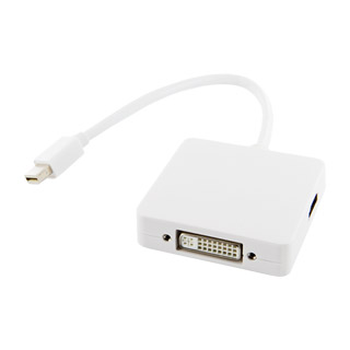 4World Adaptér mini DisplayPort [M] > DisplayPort[F] + DVI-I[F], biely 08727