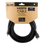 4World Kabel HDMI - HDMI High Speed s Ethernet (v1.4), 3D, HQ, BLK, 7.5m 08607