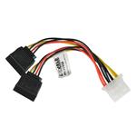 4World napájací kábel MOLEX F- 2x SATA F 15 cm