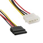 4World napájací kábel MOLEX - SATA F/M 15 cm