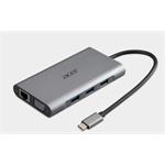 ACER 12v1 docking station/dongle USB-C: 2×USB3.2, 2×USB2.0, čtečka 1×SD/TF 2×HDMI,1×PowerDelivery,1×DP,1×RJ HP.DSCAB.009