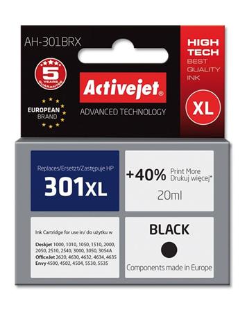 ActiveJet Ink cartridge AH-301BRX (AH-563) Black (HP 301XL CH563EE) 20ml AH-301BRX/AH-563