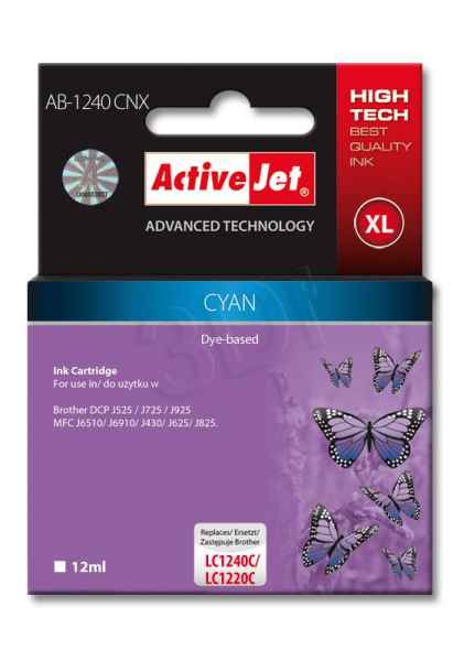 ActiveJet inkoust Brother LC-1240C, 12 ml, new AB-1240CNX