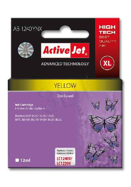 ActiveJet inkoust Brother LC-1240Y, 12 ml, new AB-1240YNX