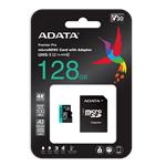 ADATA 128GB Premier Pro MICROSDXC, R/W up to 100/80 MB/s, with Adapter AUSDX128GUI3V30SA2-RA1