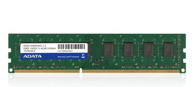 ADATA 4GB DDR3 1600MHz CL11, 512x8, bulk AD3U1600W4G11-B