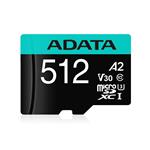 ADATA 512GB Premier Pro MICROSDXC, R/W up to 100/80 MB/s, with Adapter AUSDX512GUI3V30SA2-RA1