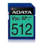 ADATA 512GB Premier Pro SDXC UHS-I U3 Class 10 (V30S), R/W up to 100/80 MB/s ASDX512GUI3V30S-R