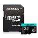 ADATA MicroSDHC karta 32GB Premier Pro UHS-I V30S (R:100MB) + SD adaptér AUSDH32GUI3V30SHA2-RA1