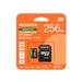 ADATA MicroSDXC karta 256GB Speed Plus, U3, C10, A2, V30 (R:180/W:160 MB/s) + SD adaptér UD256GUI3V30A2SP-RA1