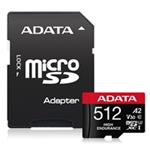 ADATA MicroSDXC karta 512GB High Endurance UHS-I C10 V30 A2 (R:100/W:85 MB/s) + SD adaptér AUSDX512GUI3V30SHA2-RA1