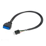 AKASA adaptér USB 3.0 (19-pin) na USB 2.0 (9-pin) / interní / délka 30cm AK-CBUB36-30BK