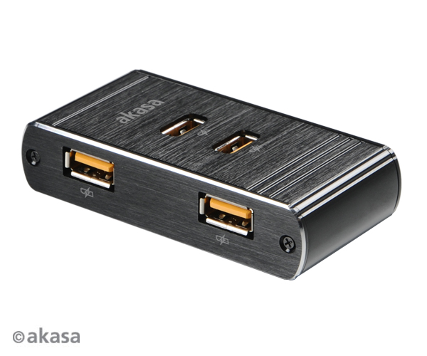 AKASA AK-SC01-BKCM USB smart charger 4 fast charging portsstylish brushed aluminium finish