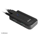 AKASA HUB USB BULLET, 4x USB 3.0, s napájecím adaptérem AK-HB-06BKCM