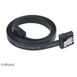 AKASA kabel SATA 3.0, super tenký, se skrytým zámkem,30cm, černý AK-CBSA05-30BK