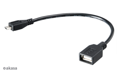 AKASA - USB kabel OTG - mikro USBna USB - 15 cm