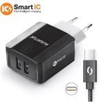 ALI CN 3,4A,2xUSB,USB-C,černá CHS0004 8595181152676