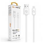 Aligator datový a nabíjecí kabel, konektor micro USB, 2A, 2m, bílá DAKA010