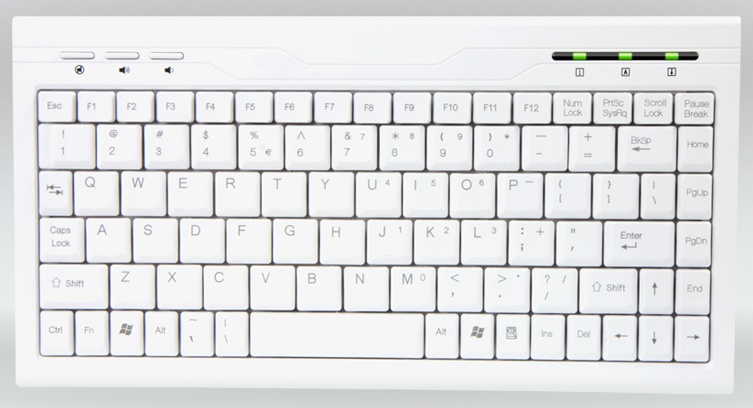 AMEI Keyboard AM-K2001W CZECH Slim Mini Multimedia Keyboard White (USB version) AMEI AM-K2001W