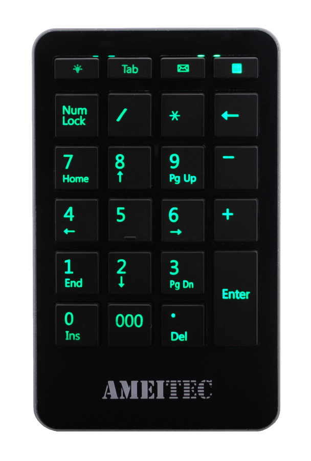 AMEI Keyboard AM-KN101G Professional Letter Green Illuminated digital keypad AMEI AM-KN101G