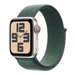 Apple Watch SE GPS + Cellular 44mm Starlight Aluminium Case with Lake Green Sport Loop MXGV3QC/A