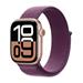 Apple Watch Series 10 GPS 42mm Rose Gold Aluminium Case with Plum Sport Loop MWWK3QC/A