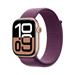 Apple Watch Series 10 GPS 42mm Rose Gold Aluminium Case with Plum Sport Loop MWWK3QC/A