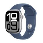 Apple Watch Series 10 GPS 42mm Silver Aluminium Case with Denim Sport Band - M/L MWWC3QC/A