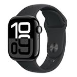 Apple Watch Series 10 GPS 46mm Jet Black Aluminium Case with Black Sport Band - S/M MWWP3QC/A