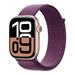 Apple Watch Series 10 GPS 46mm Rose Gold Aluminium Case with Plum Sport Loop MWWV3QC/A