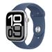 Apple Watch Series 10 GPS 46mm Silver Aluminium Case with Denim Sport Band - M/L MWWM3QC/A