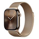 Apple Watch Series 10 GPS + Cellular 46mm Gold Titanium Case with Gold Milanese Loop - S/M MC7T4QC/A