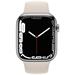 Apple Watch Series 7 Cell, 45mm Silver/Steel Case/Starlight SportBand mkjv3hc/a