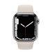 Apple Watch Series 7 Cell, 45mm Silver/Steel Case/Starlight SportBand mkjv3hc/a